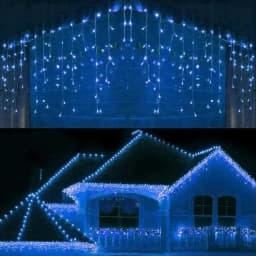Christmas Decorations For Home Outdoor LED Curtain Icicle String Light Street Garland On The House Winter 220V Droop 0.3-0.4m