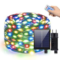Quick Solar Rechargeable LED Green Wire String Light 110V 220V Waterproof Fairy Lights Outdoor Patio Garden Christmas Decoration