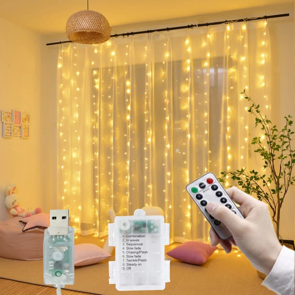 3MX1M/2M/3M Battery/USB Power LED String Fairy Lights Garland For New Year Wedding Party Christmas Home Curtain Decor Lights