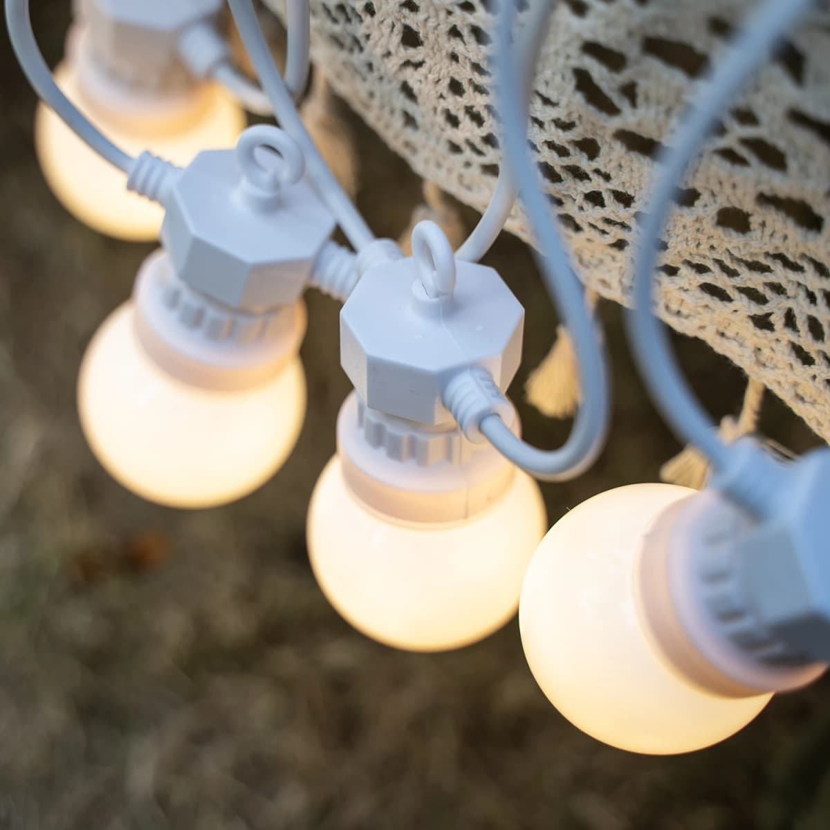 23Meters White Wire LED Garlands Outdoor G50 Bulbs Wedding Fairy Lights For Outdoor Festoon Christmas Garden Holiday Decorative