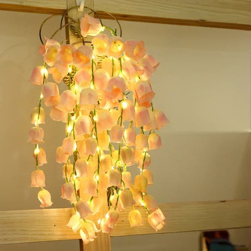1/5/PC LED Deco Light Sring Artificial Lily of the Valley Flower Wedding Party Home Backdrop Romantic Party Decor Holiday Lamp
