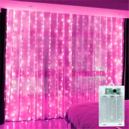 3/6M Pink Fairy LED Curtain String Light Outdoor Decor Battery Power for Eid Mubarak Wedding Birthday Valentine's Day Decor