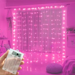 3/6M Pink Fairy LED Curtain String Light Outdoor Decor Battery Power for Eid Mubarak Wedding Birthday Valentine's Day Decor