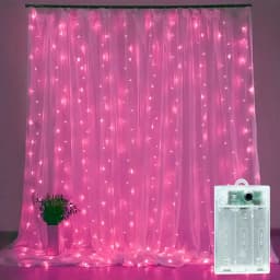 3/6M Pink Fairy LED Curtain String Light Outdoor Decor Battery Power for Eid Mubarak Wedding Birthday Valentine's Day Decor