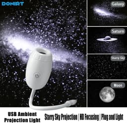 USB Galaxy Projector Light Car Roof Projection Lamp Atmosphere Ambient Light Saturn Starry Star Light Party Decor Romantic Light