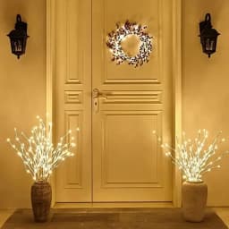 LED White Birch Branch Christmas Tree Branch Fairy Garland Light Party Wedding Decoration Dinner Table Lamp Fairy Light String