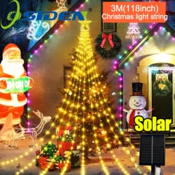 3M/2M Outdoor Christmas Decoration Light String IP67 LED Starry String Lights with Pentagram for Home Party Holiday Lighting