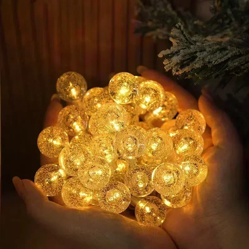 Battery Box Bubble Ball Light String Crystal Bead Ball Fairy String Light Wedding Party Christmas 1.5-3-6 Meters 10-20-40 Lights