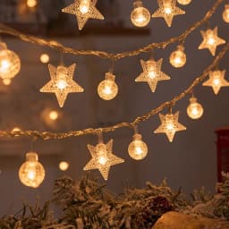 LED Snowflake Light Garland Stars Fairy Light Battery-operated Xmas Tree Elk Decorativa Garland Party Wedding New Year's Decor