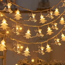 LED Snowflake Light Garland Stars Fairy Light Battery-operated Xmas Tree Elk Decorativa Garland Party Wedding New Year's Decor