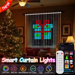 Christmas Gifts!! Smart Curtain Lights with APP Control Music Mode IP65 Waterproof Outdoor Christmas Lights Home Decor