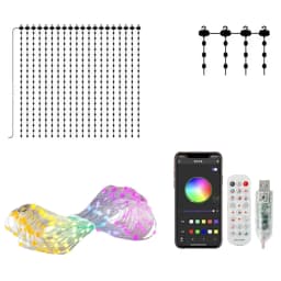 1.6x1.6m 3x3m 400 LEDs Smart IP65 Waterproof Curtain Lights APP Controlled Christmas Outdoor Decorative Lights