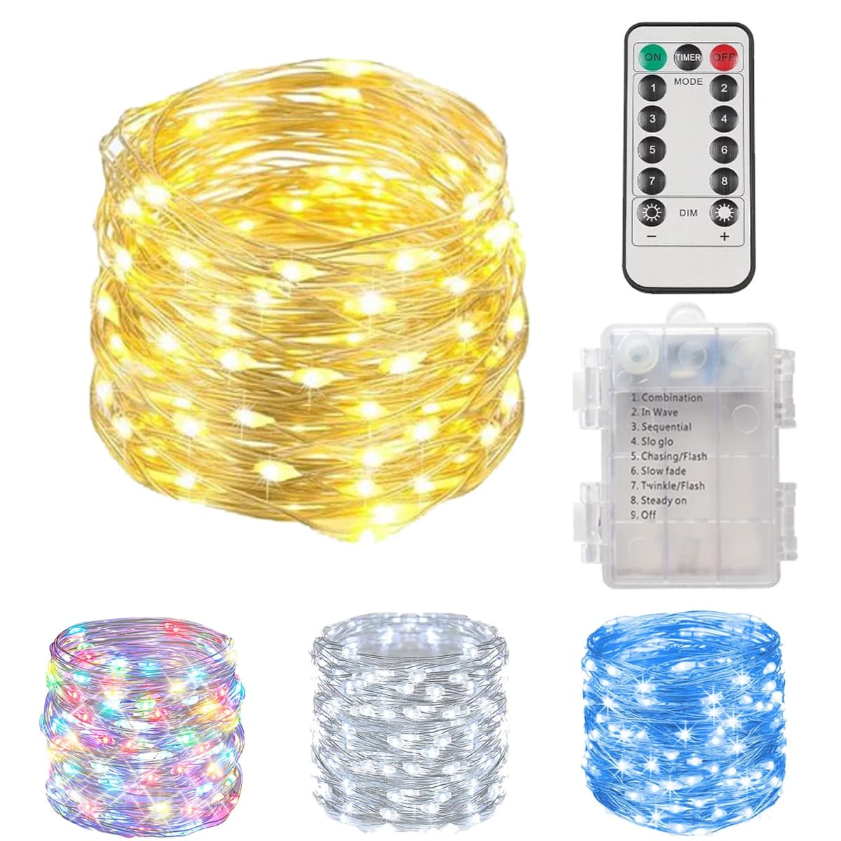 5M/10M/20M LED String Fairy Lights USB/Battery Box Remote Garland Copper Wire For Birthday Christmas Wedding Party Decor Lamps