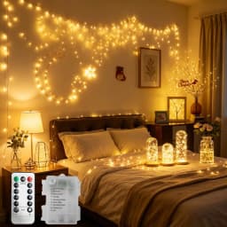 LED Fairy Wire String Light 2/5/10/20m Battery Powered with Remote Wedding Christmas Garland Outdoor Garden Bedroom Decoration