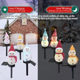 1pc Christmas Snowman Pathway Lights Solar Outdoor Snowman Stakes Lights For Home Patio Yard Garden Park Porch Street Xmas Decor