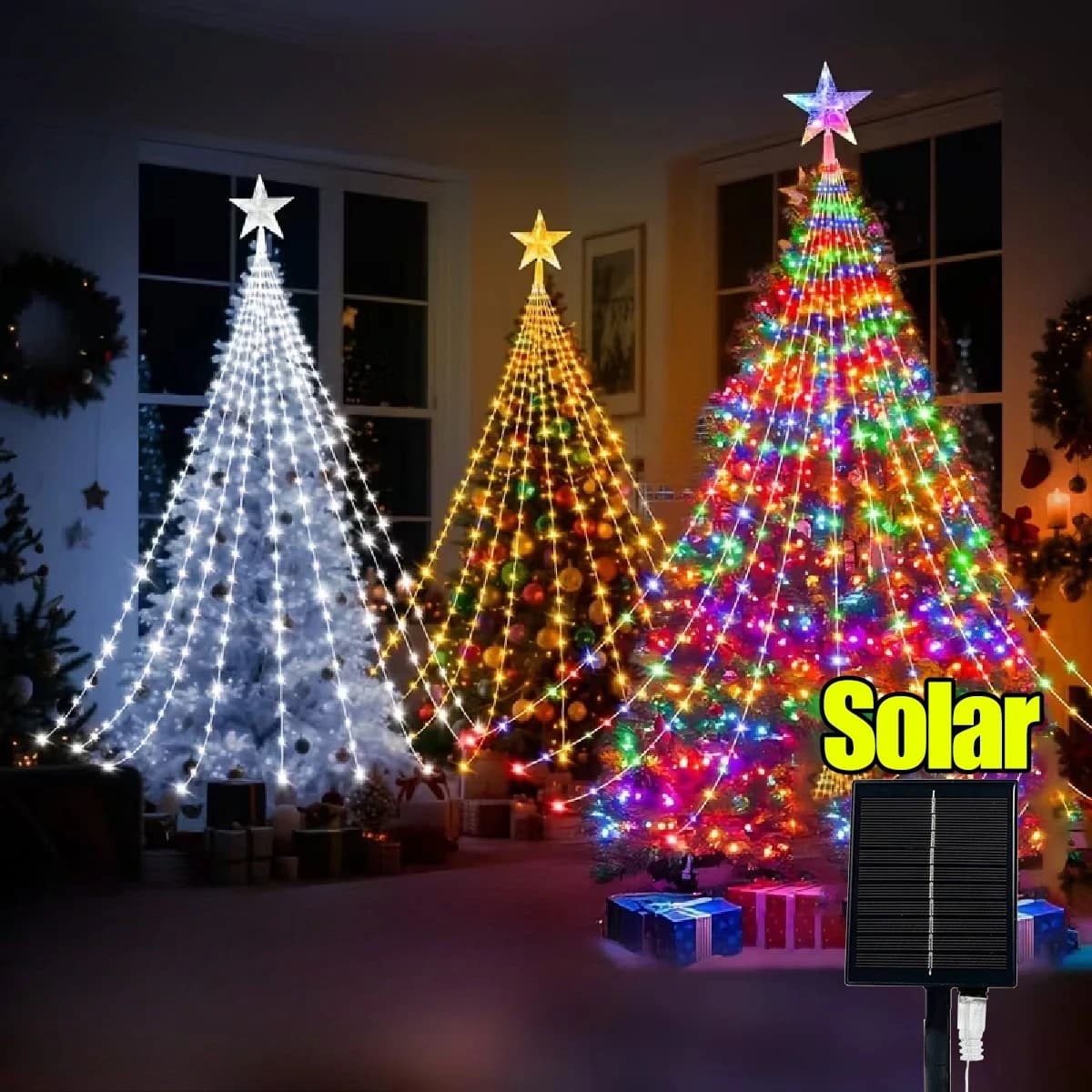 Christmas Trees New Year's Eve Decorations Christmas Decoration 2025 Garden Ambience Lights Christmas Star String Lights