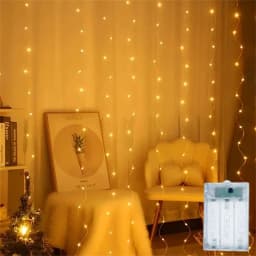3/6m Curtain LED String Lights Garland Battery Power Festoon 8 Modes Fairy Garland Lights Christmas Decoration for Bedroom Home
