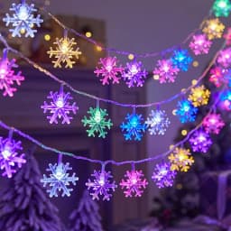 Snowflake Lights String LED Festoon Light Battery Christmas Tree Light Aesthetic Room Decoration Wedding Party New Year's Decor