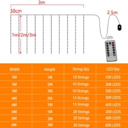 3x3/4x3/6x3m LED Curtain String Lights Christmas Garland Fairy Light Festoon Led Light Wedding Home Bedroom Decoration Lighting