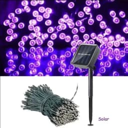 Outdoor Solar Garden Lights Warm White Purple LED Strip String Fairy Lights Solar Lamp Waterproof Garland Decor for Patio Yard