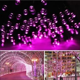 Outdoor Solar Garden Lights Warm White Purple LED Strip String Fairy Lights Solar Lamp Waterproof Garland Decor for Patio Yard