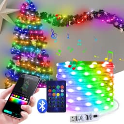 5M/10M/20M USB LED Copper Wire String Lights USB Dream Color Fairy Lights BT Colorful Home Christmas Tree Wedding Decor