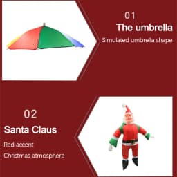Parachute Lighting Fixture Santa Claus Hanging Deco Leather Wire Lamp Christmas Holiday Party Eaves Courtyard LED Light String