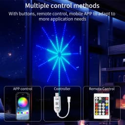 Bluetooth APP Control 5V USB LED Fireworks Light Garland RGBIC String Lights Music Sync Bedroom Wedding Party Christmas Decor