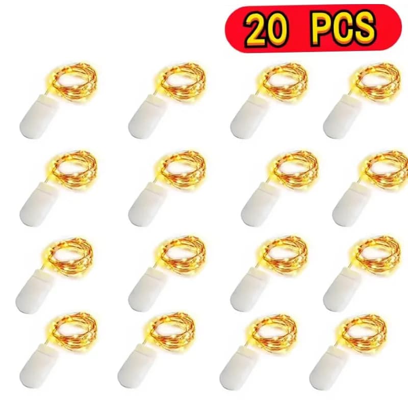 20Packs LED Fairy Lights 2M Battery Copper Wire String Lights for Wedding Party Home Decor