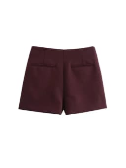 High Waist Solid Skort for Women Fashion Side Zipper Female Shorts Skirts Mujer