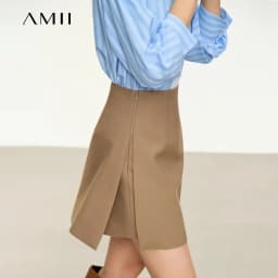 AMII Minimalism Casual Shorts Skirts Women High Rase 2026 Autumn New Fashion Commuter Lady Straight Blazer A-Line Skirt 12343035
