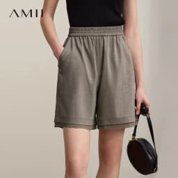 Amii Women's Shorts 2026 Summer New Chiffon Patch Casual Loose Fit Elastic Waist Pants Basic Versatile Woman Clothes 12622043