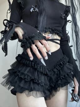 AltGoth Gothic Hotsweet Shorts Women Y2k E-girl Dark Sexy Aesthetic Cute Kawaii Streetwear Lace Patchwork Low Waist Shorts Femme