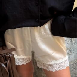 Satin Silk Shorts for Women Y2K Low Rise Lace Trim Micro Mini Shorts Cute Coquette Lounge Pajama Half Slip Bottoms