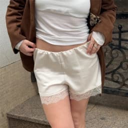 Satin Silk Shorts for Women Y2K Low Rise Lace Trim Micro Mini Shorts Cute Coquette Lounge Pajama Half Slip Bottoms