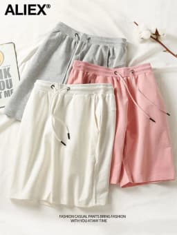 100% Cotton Women's Shorts Hot Pants,Sports Shorts Plain Bottoms,Knee-length Casual High Waisted,Korean Style Women Loose Short