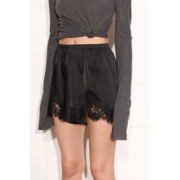 Satin Silk Boxers Shorts for Women y2k Coquette Lace Trim Micro Mini Shorts Knickers Low Rise Loungewear Slip Shorts Bottoms