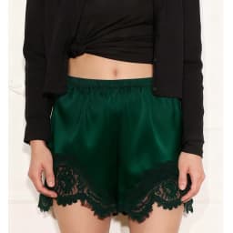 Satin Silk Boxers Shorts for Women y2k Coquette Lace Trim Micro Mini Shorts Knickers Low Rise Loungewear Slip Shorts Bottoms