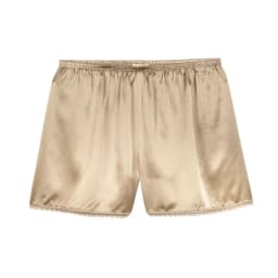 Women Satin Pajama Bottoms Lace Trim Silk Lounge Shorts Low Elastic Waist Panties French Knickers Slip Boxer Shorts
