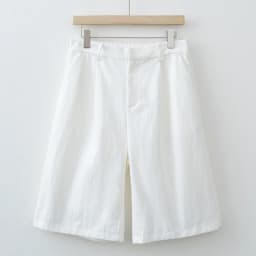 Women's Old Money style white straight Bermuda Shorts Mid-length Pants