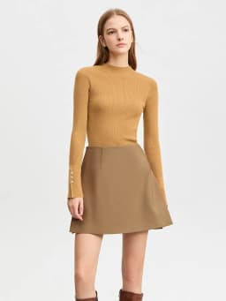 Amii Shorts Skirts Women's High Waist Versatile 2026 Autumn New A-Line Skirt Shorts Office Loose Solid Women's Clothing 12343035