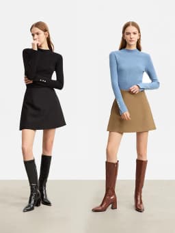 Amii Shorts Skirts Women's High Waist Versatile 2026 Autumn New A-Line Skirt Shorts Office Loose Solid Women's Clothing 12343035