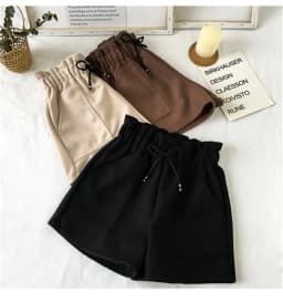 Fashion Autumn Winter Woolen Shorts Women 2025 High Waist New In Retro Elegant Short Pant Korea Loose Solid Trouse Casual Street
