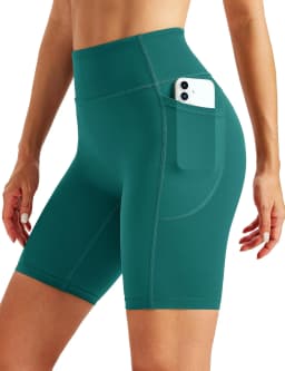 TACVASEN Womens No Front Seam Yoga Shorts with Pockets High Waisted Biker Shorts Quick Dry Butt Lifting Workout Running Shorts