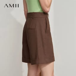 Amii Minimalist New Summer Casual Shorts For Women Loose Pants Cotton Linen Folded Cuffs Commuting Versatile Shorts 12542107