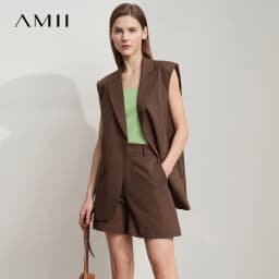 Amii Minimalist New Summer Casual Shorts For Women Loose Pants Cotton Linen Folded Cuffs Commuting Versatile Shorts 12542107