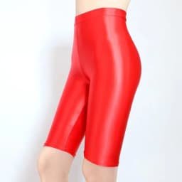 High Waist Satin Women Shorts Summer Glossy Fitness Yoga Leggings Gym Solid Color Skinny Sports Female Short Pants Plus Size