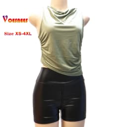 Black Matte Leather Women Shorts High Waist Bodycon Push Up Red Shorts Joggers Sports Fitness Sexy Wetlook Clubwear Slim Shorts