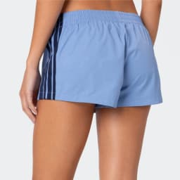 Sports Shorts Women Summer Casual Shorts Fashion Stripe Print Elastic Waist Mini Shorts Loose Workout Short Pants Beach Shorts