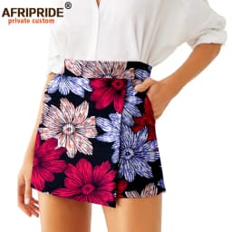2026 Summer Women Shorts Skirts Fashion Loose High Waist Shorts Ankara Casual Short Culotte African Print Clothes Wax A2021007